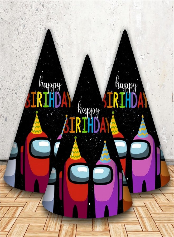 Party Baazaar Among Game Birthday Caps for Kids | Gaming Theme Party Hats | Birthday Caps for Boys & Girls (Pack of 10) - Image 1
